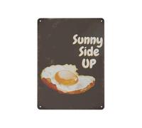 JMVLVLOA Sunny Side Up Metal Sign Retro Affirmation Tin Plaque Humorous Wall-Art for Kitchen Decor Brunch Cafe Farmhouse Happy Home Gift 8 X 12 inch