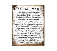 JMVLVLOA Thats Not My Job Quote Metal Sign Vintage Style Funny for Office Home Garage Wall-Art (8 X 12 in)