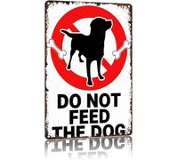 JMVLVLOA Vintage Dog Owner Sign Do Not Feed My Tin for Wall Decor 8 X 12 in