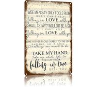 JMVLVLOA Vintage Metal Sign with Romantic Music Lyrics Text Art Portrait for Home Wall Decor on Various Surfaces (8 X 12 in)