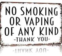 JMVLVLOA Vintage No Smoking Vaping Sign With Funny Metal Tin for Office Door Decor 8 X 12 in