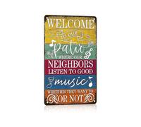 JMVLVLOA Vintage Outdoor Welcome Sign Metal Tin Plaque for Patio Garden Yard Rustic Wall-Art Country Home Decor Personalized Gift Idea 8 X 12 inch