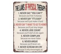 JMVLVLOA Vintage Physical Therapist Sign The Laws Of Metal Plaque for PT Office Clinic Decor Man Cave Gift 8 X 12 inch