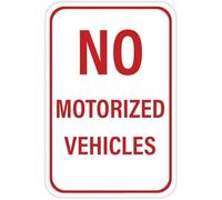 JMVLVLOA Warning Sign No Motorized Vehicles Allowed on Sturdy Metal Plaque for Indoor Outdoor Security Use 8 X 12 in