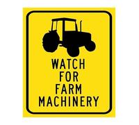 JMVLVLOA Watch For Farm Machinery Danger Caution Sign Metal Tin Weatherproof for Workshop Garage Warehouse 12 X 16 in