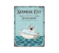 JMVLVLOA Whimsical Pointed Cat Bathroom Sign Vintage Tin Sign with Wash Your Paws Humor for Modern Home Decor 8 X 12 inch