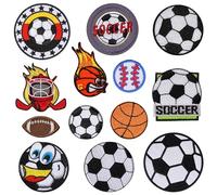 JMZLLRX 13 Pz Parches para Ropa Termoadhesivos Deportes Patch Stickers, Balón Parche Termoadhesivo para Camisetas, Jeans, Bolsas de Ropa