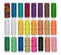 JMZLLRX 24 Color de Cordón de Hilo de Coser 0.8mm 150D e Hilo Plano 312 Yards de Hilo Encerado de Cuero para DIY Craft de Costura