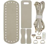 JMZLLRX Bolsos de Cuero de PU de Ganchillo para Tejer, Juego de Bolsas de cuero Sintético para Tejer, DIY Tejido de Ganchillo PU para Accesorios Hechos a Mano Del Bols, Beige