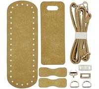 JMZLLRX Bolsos de Cuero de PU de Ganchillo para Tejer, Juego de Bolsas de Cuero Sintético para Tejer, DIY Tejido de Ganchillo PU para Accesorios Hechos a Mano Del Bols, Caqui