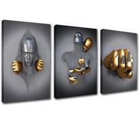 JNAOZI Estatua de metal 3D estatua lienzo pintura amante escultura póster abstracto mujer africana lienzo cuadros pósteres, sin marco (póster 02, 60 x 90 cm x 3 piezas)