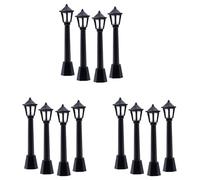 Jnchdghwa 12 Piezas de Luces de Poste de Calle Modelo de Tren de Ferrocarril Poste de LáMpara Luces de Poste de Linterna de Camino de Pueblo en Miniatura para Casa de MuñEcas DIY