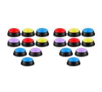Jnchdghwa 16 Piezas Botón de Zumbadores de Respuesta Zumbador de Respuesta Zumbador de Programa de Juego Botón Grabable Zumbadores de Aula para Fiesta de Equipo de Navidad