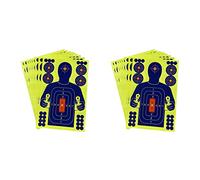 Jnchdghwa 20 Piezas 12X18 Pulgadas Forma de Cuerpo Humano Objetivos Reactivo de Papel Fluorescente con Brillo Reactivo para Entrenamiento de Tiro con