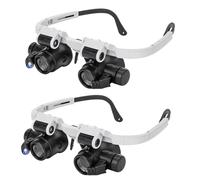 Jnchdghwa 2piezas Lupa con 2 Luces LED 8X/15X/23X Lupas Telescópicas Gafas para Herramienta de Reparación de Relojes de Soldadura Electrónica