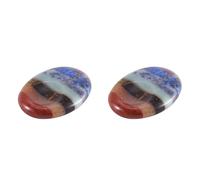 Jnchdghwa 2X 7 Chakras, Piedra de Preocupación para el Pulgar, para la Ansiedad, Alivio del Estrés, Meditación, Bolsillo, Terapia de Palma, Cristales, Piedras de Masaje Naturales