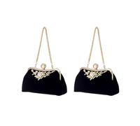 Jnchdghwa 2X Bolso de Perlas de Diamantes de ÉPoca de Cristal de la Vendimia Bolso de Noche Bolso del Embrague de la Boda del Banquete de Boda Novia (