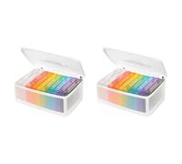 Jnchdghwa 2X Cajas Almacenamiento Fotografías 4x6 Pulgadas,Estuche para Fotografías con Asa,10 Contenedores Interiores Plástico para Fotografías,Caja Contenedora Álbumes Recortes