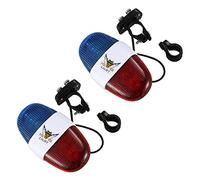 Jnchdghwa 2X Campana Zumbador Bocina Sirena Luces de Advertencia LED Electronico 6 LED 4 Tonos Ciclismo Bicicleta