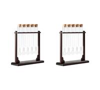 Jnchdghwa 2X Kit de Tubo Infusor de Vidrio Transparente con Base de Madera Hecha A Mano, Expositor de Aromaterapia para Amantes y Entusiastas de los Cigarros.