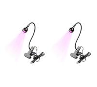 Jnchdghwa 2X LáMpara de UñAs LED UV - Mini LáMpara de UñAs LED LáMpara de Gel X para UñAs con Clip de Seguridad Luz LED Giratoria, Negro