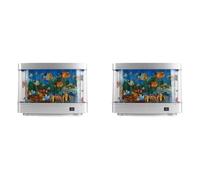Jnchdghwa 2X Lámpara LED para Pecera, Océano Virtual Dinámico, Delfín, Paisaje Tropical Artificial, Luz, Decoración de Habitación, Enchufe de La UE