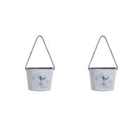Jnchdghwa 2X Maceta Colgante de Pared, Maceta, Cesta de Flores, Recipiente para Suculentas de Jardín, Soporte de Flores de Hierro Metálico, Decoración para el Hogar y el Balcón