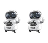 Jnchdghwa 2X Mini Robot de Bolsillo RC para NiñOs con ConversacióN de DiáLogo Interactivo, Reconocimiento de Voz, GrabacióN de Chat, Canto y Baile
