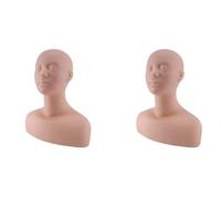 Jnchdghwa 2X Profesional Cabeza de Hombro Huesos de Ejercicio Maniquí de Silicona para la Extensión de Pestañas, Maquillaje y Ejercicio