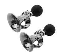 Jnchdghwa 2X Trompeta No Electronica Campana de Bicicleta Ciclismo Ruidosa Bocina Sirena Bugle Retro Vintage Plata