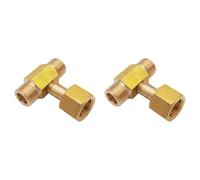 Jnchdghwa 2X W21.8-14 Botella de Tanque de CO2 Conexión en T Roscada de Latón Conector de 3 Vías Adaptador de Llenado de Carga para Acuario de Cerveza