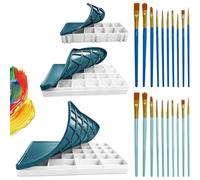 Jnchdghwa 3 Pcs de Plástico con Compartimentos y Tapa Suave, Bandeja de Pintura Incluye 20 Marcadores para Acuarelas, Proyectos de DIY