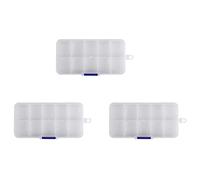 Jnchdghwa 3X 1-10 Compartimiento Caja de Almacenamiento Plastico Transparente para Prendedor Perla Joyeria Herramientas Accesorios Pequenos