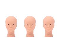 Jnchdghwa 3X Cabeza de Entrenamiento de Práctica de Extensión de Pestañas de Belleza para Maquillaje Cosmetología Cabeza de Maniquí de Maniquí de Silicona Suave con Orificio de Montaje