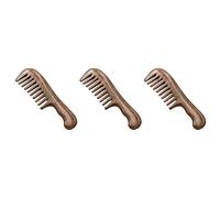 Jnchdghwa 3X Peine de Dientes Anchos de SáNdalo Peine de Madera de Dientes Gruesos PortáTil de Pelo Rizado Herramienta de Masaje Capilar Gruesa
