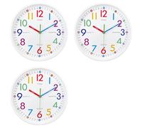 Jnchdghwa 3X Reloj de Aprendizaje para Niños: Fácil de Leer, Sin Tictac, A Pilas, Silencioso y Colorido.