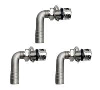 Jnchdghwa 3X Respiradero de Combustible con Curvatura de 90 °, Acero Inoxidable, 3/5 Pulgadas, Tanque de Gasolina para/Camión/Automóvil, 2 Orificios