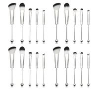 Jnchdghwa 4X Brochas de Maquillaje con Cuentas, Cuentas de Silicona, Brochas CosméTicas de Maquillaje DIY, Kit de Brochas con Cuentas para Bricolaje