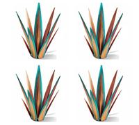 Jnchdghwa 4X Gran Escultura Rústica de Tequila, Plantas de Agave de Metal Rústico para Patio Al Aire Libre, Decoración del Hogar Pintada A Mano 55 Cm
