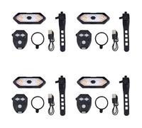Jnchdghwa 4X Señal de para Patinete Eléctrico, Intermitente LED para Bicicleta con Control Remoto/Luz Trasera, Señal de Direccional Ajustable Recargable