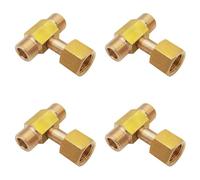 Jnchdghwa 4X W21.8-14 Botella de Tanque de CO2 Conexión en T Roscada de Latón Conector de 3 Vías Adaptador de Llenado de Carga para Acuario de Cerveza