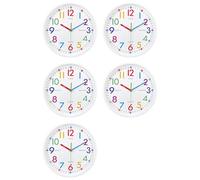 Jnchdghwa 5X Reloj de Aprendizaje para Niños: Fácil de Leer, Sin Tictac, A Pilas, Silencioso y Colorido.