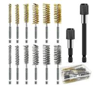 Jnchdghwa Bore Brush Set 1/4" Hex Shank With Extension Bar For Power Drills,Impact Drivers,Grinders (8/10/12/15/17/19 Mm)