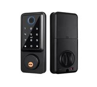 Jnchdghwa Cerradura de Cerrojo Inteligente Automática TTlock con Sensor de Puerta, Huella Dactilar, Código Digital, Control Remoto Electrónico A
