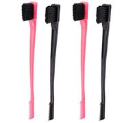 Jnchdghwa Combo Pein Cepillo de Pelo de Control de Borde de Doble Cara Paquete de 4 Piezas Rosa Y Negro