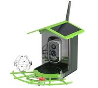 Jnchdghwa Comedero para Inteligente con Cámara y Identificador de Especies por IA, Alimentado por Energía Solar, Video HD 2.5K, Alertas de Movimiento - Jardín Exterior.