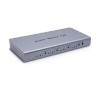 Jnchdghwa Conmutador de Matriz de Audio, Divisor, SPDIF, TOSLINK, Audio Óptico Digital, 4 Entradas y 4 Salidas, Convertidor de Matriz Real, Enchufe de la UE.