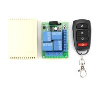 Jnchdghwa Control Remoto Inalámbrico de 433 MHz, 12 V CC, 10 A, 4 Canales, Receptor y Transmisor de Relé para Garaje, Puerta, Motor, Cortina y LED.