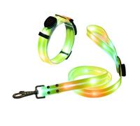 Jnchdghwa Correa para Perros LED Impermeable Recargable por USB, Equipo de Seguridad Que Brilla en la Oscuridad para Paseos Nocturnos para Perros Medianos A Grandes