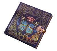 Jnchdghwa Cuaderno de Tapa con Hebilla Magnética Cuadrada Retro, Serie de Cuentos de Hadas Góticos con Mariposas, 128 Hojas/Libro, Páginas Interiores A Color.
